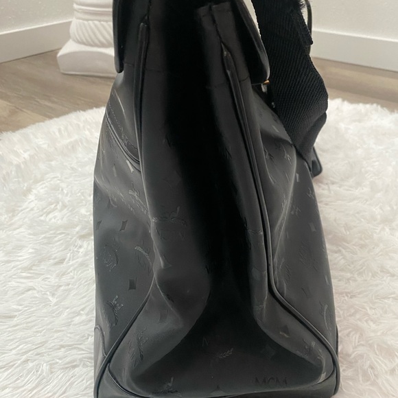 Vintage MCM Viestos Logo Print Black Overnight Bag Large XL - Picture 9 of 16